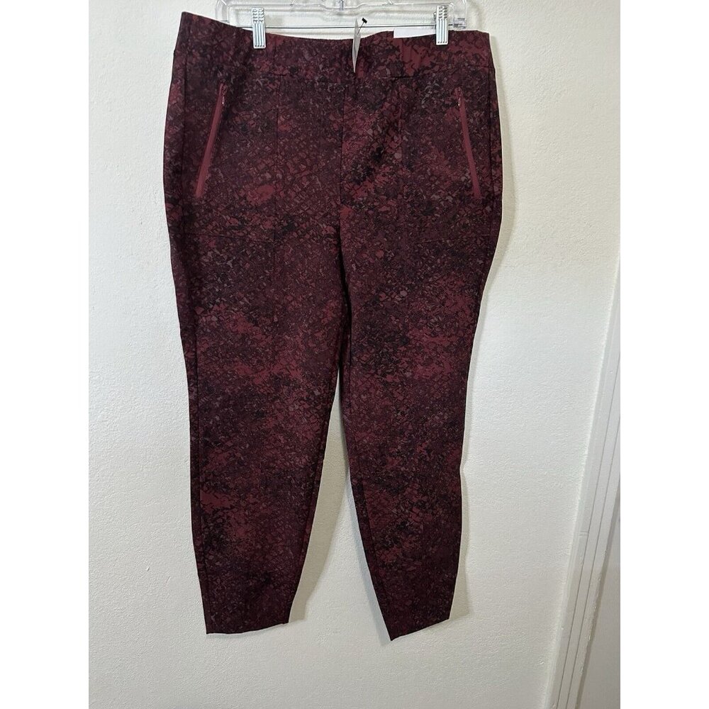 Lane Bryant On The Go Mid Rise Red Camo Ankle Pant Size 16
